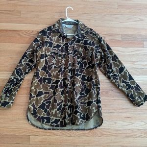 LL BEAN camo flannel.